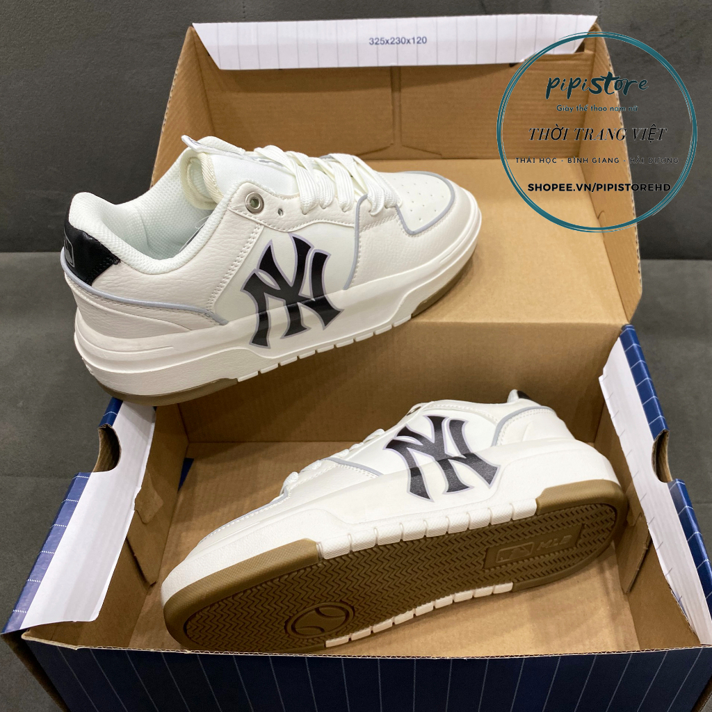Giày MLB Ny chunky liner đế nâu, Giày mlb ny trắng xám đế nâu. size 36-43