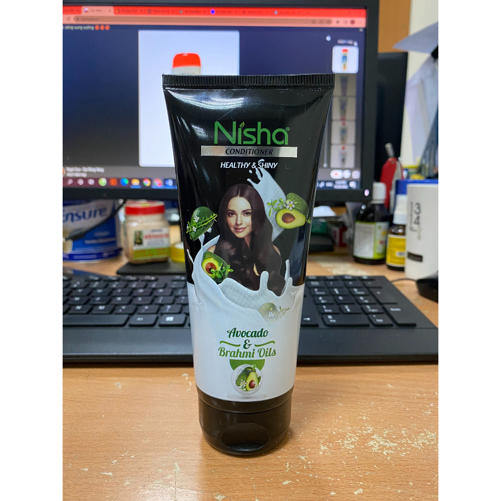 Dầu xả Yutika Nisha chắc khỏe bóng mượt Bơ và Dầu Brahmi tuýp 180ml