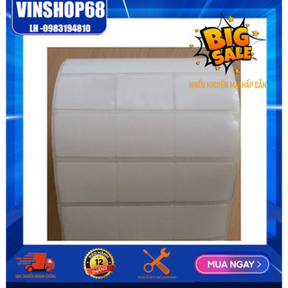 Giấy in mã vạch/decal 35x22 khổ 110mm cuộn 50m có 3 tem 1 hàng