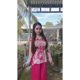 Bộ bà ba lụa in 4d, có tách áo lẻ
