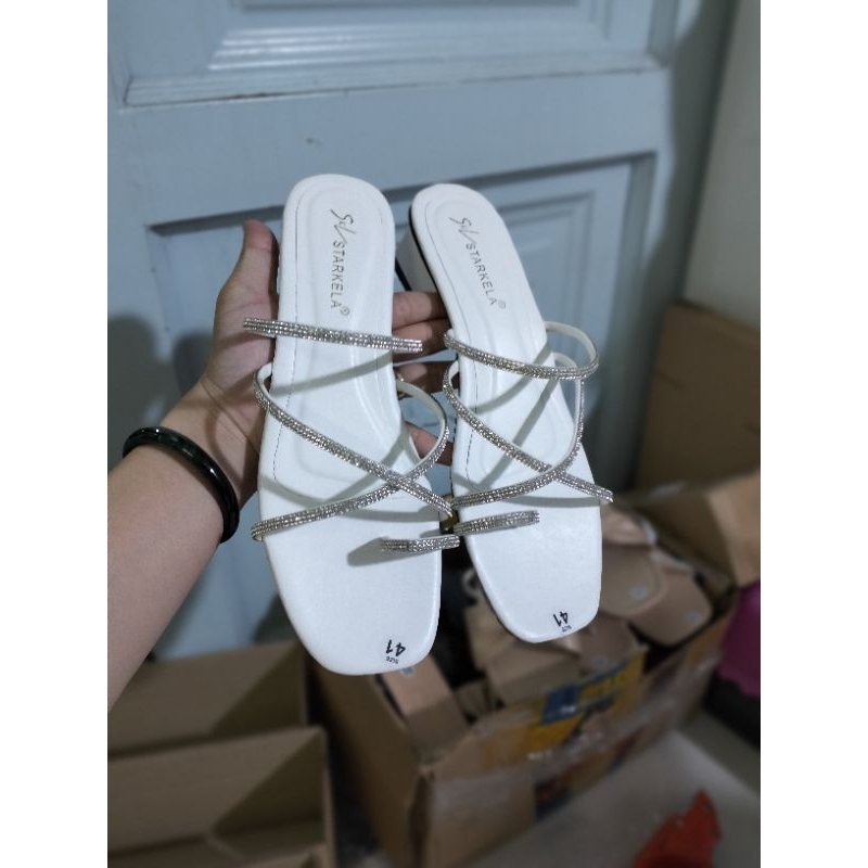 Giày dép gót 3 phân nữ chéo xoàn xỏ ngón siêu cute big size 35 _45