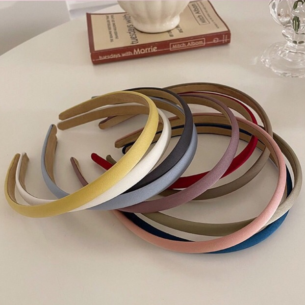 Băng đô satin trơn bản nhỏ màu pastel nhẹ nhàng dễ thương BD41