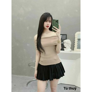 Áo Thun Kiểu Trễ Vai Ngắn Tay Kèm Tag gam màu siêu đẹp, cháy phố