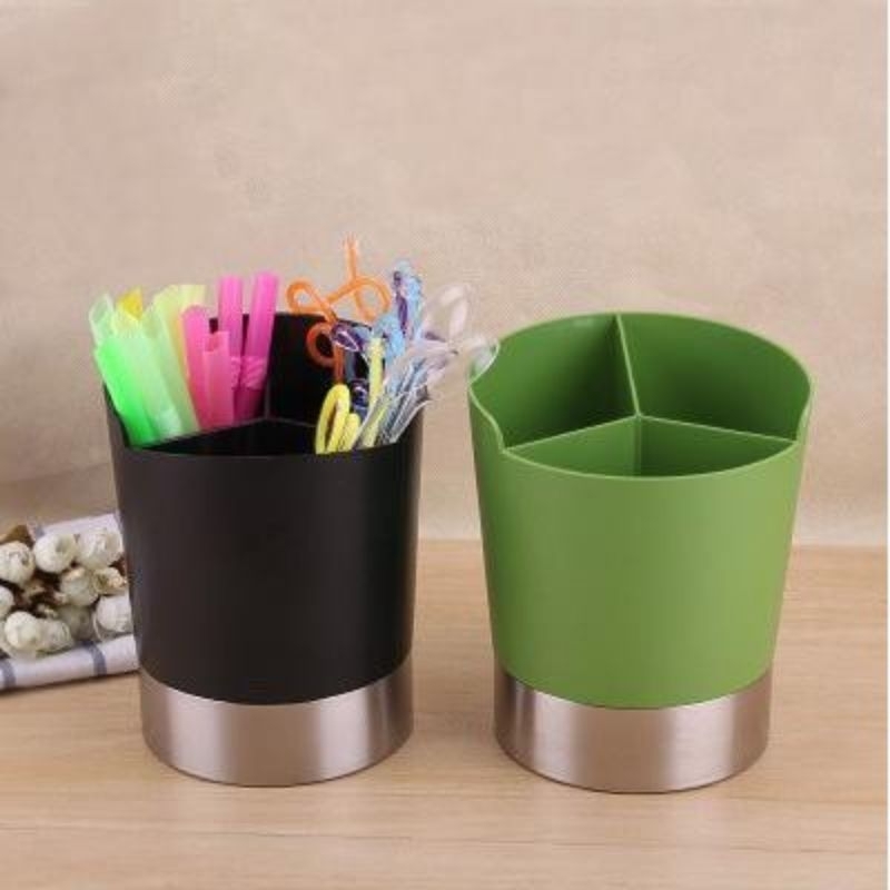 Khay Đựng Ống Hút Tròn 3 Ngăn
