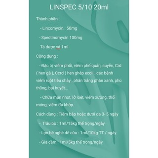 LINSPEC 5/10 - Hen, Khớp 20ml