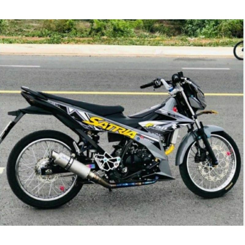 Tem rời crom dán xe satria