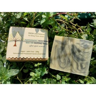 Xà bông thiên nhiên BẠC HÀ-HƯƠNG THẢO handmade/ PEPPERMINT-ROSEMARY SOAP