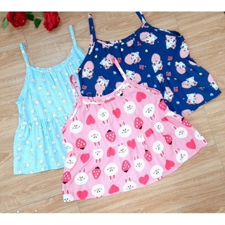 áo babydoll 2 dây chất lanh họa tiết nhiều màu