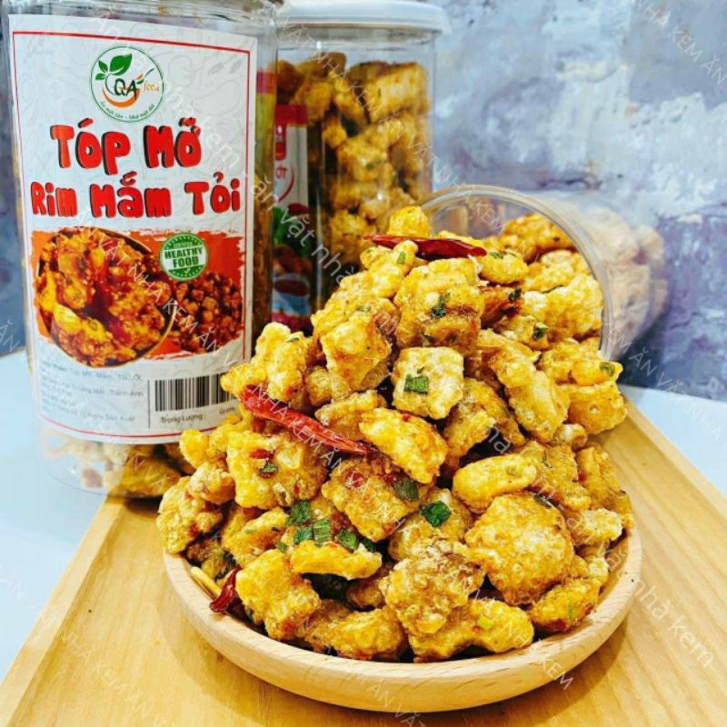 Tóp mỡ rim mắm hành hũ 250g giòn  rụm ngon khó cưỡng đồ ăn vặt ngon tại nhà