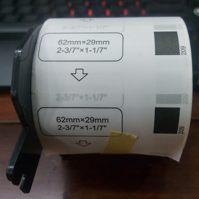 giấy in nhãn tương thích máy in Brother QL700/QL800 ( 62mm.29mm.800 tem )