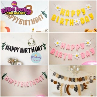Dây chữ Happy birthday vải dạ trang trí sinh nhật - BiBo baby