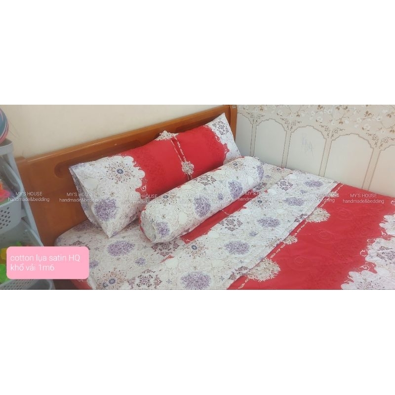 CHĂN GA GỐI vải cotton lụa satin Hàn Quốc 100%