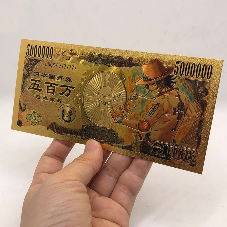 Tiền Sưu Tầm Anime One Piece - Tiền Giấy Kraft Vàng dày chống nước