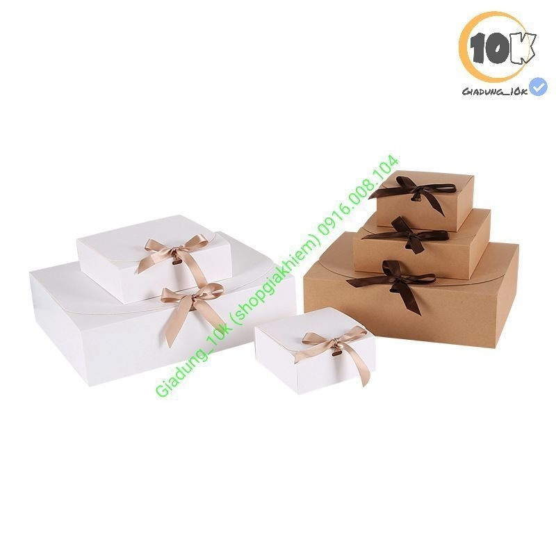 Hộp Đựng Quà Tặng 5 Màu Sắc Có Dây Ruy Băng Trang Trí Cho Tiệc Cưới/Sinh Nhật