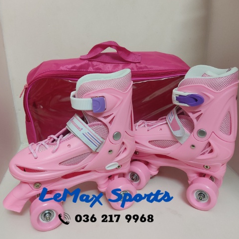 Giày trượt patin hai hàng bánh, patin trẻ em hai hàng cho bé tập đi, batanh tập đi cho bé. Tặng bảo vệ chân tay 6 món.