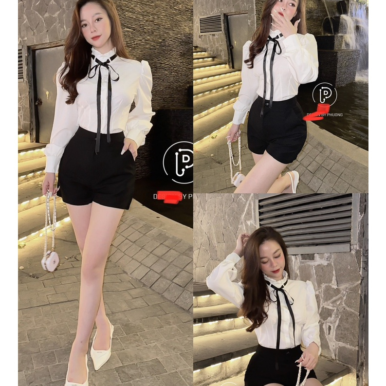 sơ mi lụa thiết kế nơ siêu xinh_2302