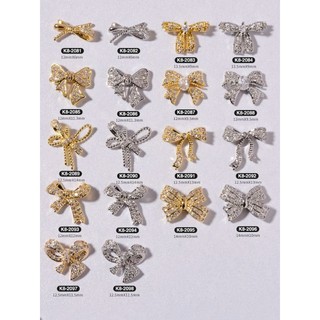 Charm nơ đá,nơ xích,bươm bạc đá trang trí móng tay mới