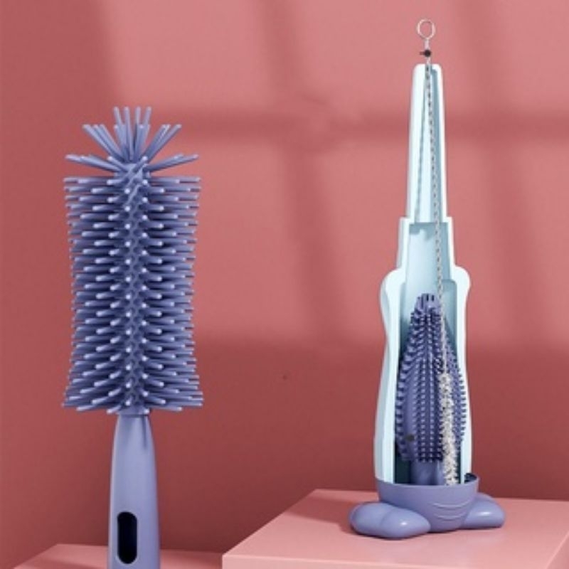 Bộ Cọ Rửa Bình Sữa Silicon Cao Cấp 3 in 1, Mẫu Thỏ 2023