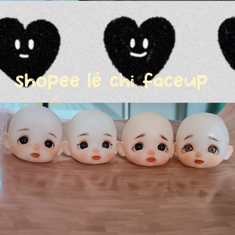 Head baboliy đã faceup, OB11 1/8 Fu theo yêu cầu, wig tóc riêng. Búp bê 1/8 16cm