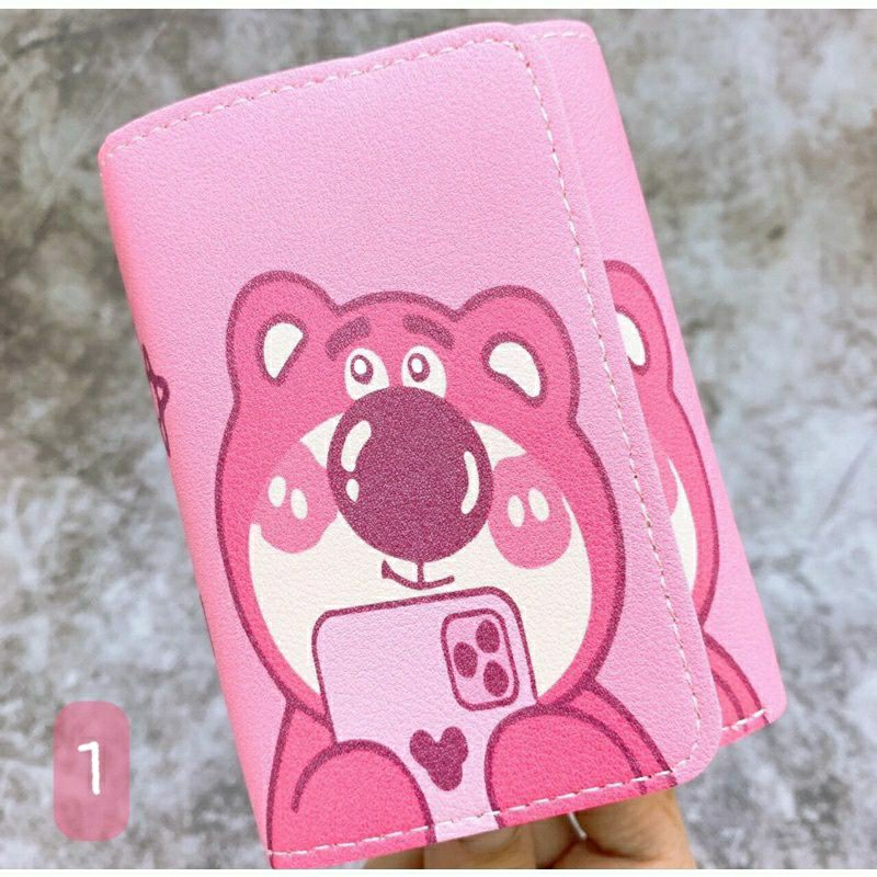 Ví nữ bóp nữ cầm tay gấu dâu gập 3