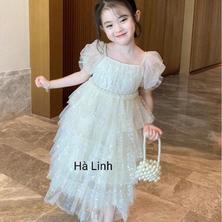 Váy bé gái, đầm công chúa lưới 5 tầng mùa hè, dự tiệc,chụp ảnh cho bé.