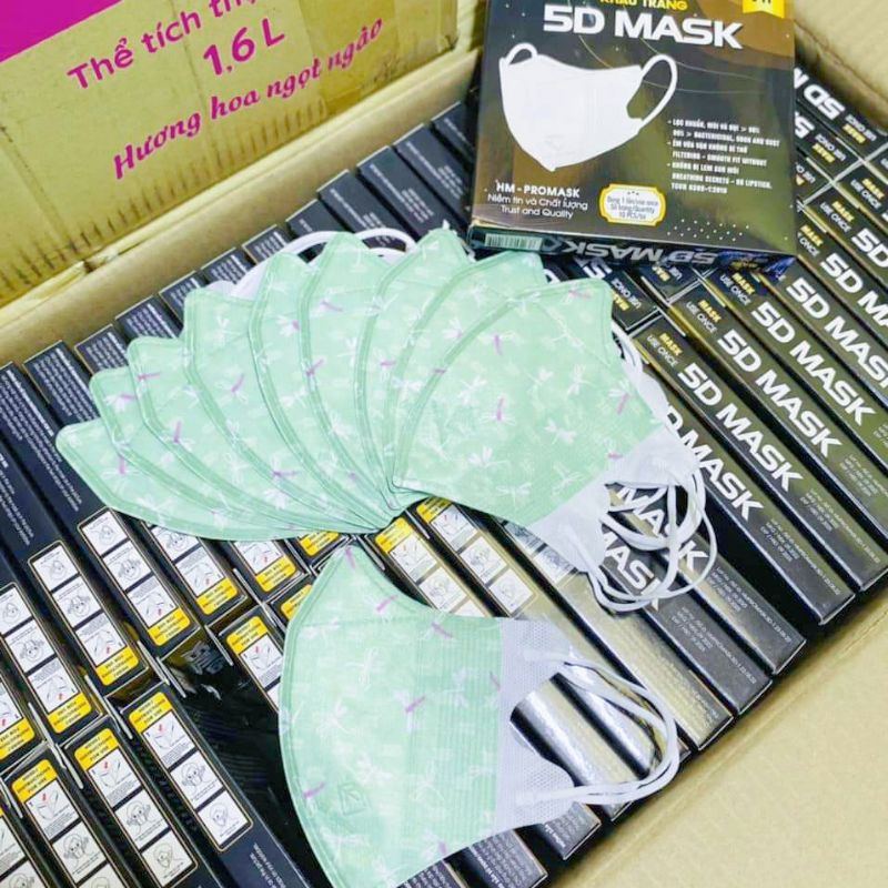 Khẩu Trang 5D HM Pro Phom Chuẩn Đẹp, Quai Đen Cá Tính