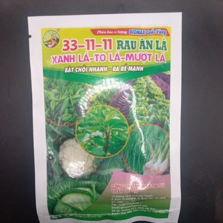 Phân bón vi lượng biomax npk 33-11-11 rau ăn lá 50g