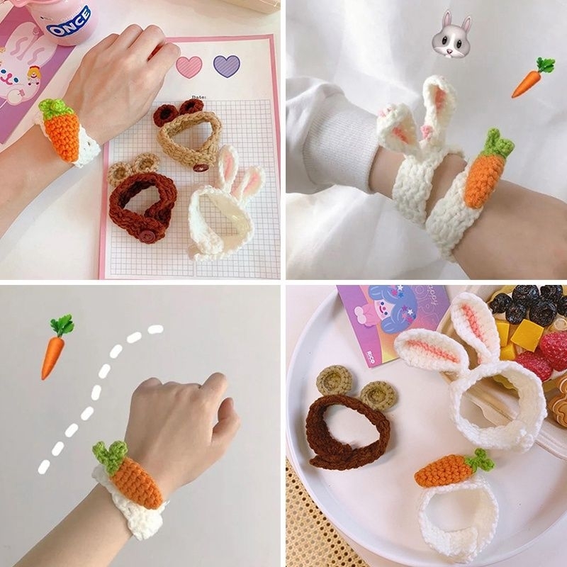 Vòng Đeo Tay Đan Len hình ếch/thỏ/cà rốt