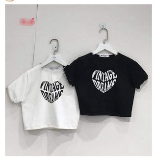 Áo Thun Croptop in Tim