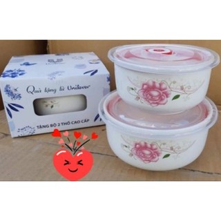 Bộ 2 thố sứ có nắp