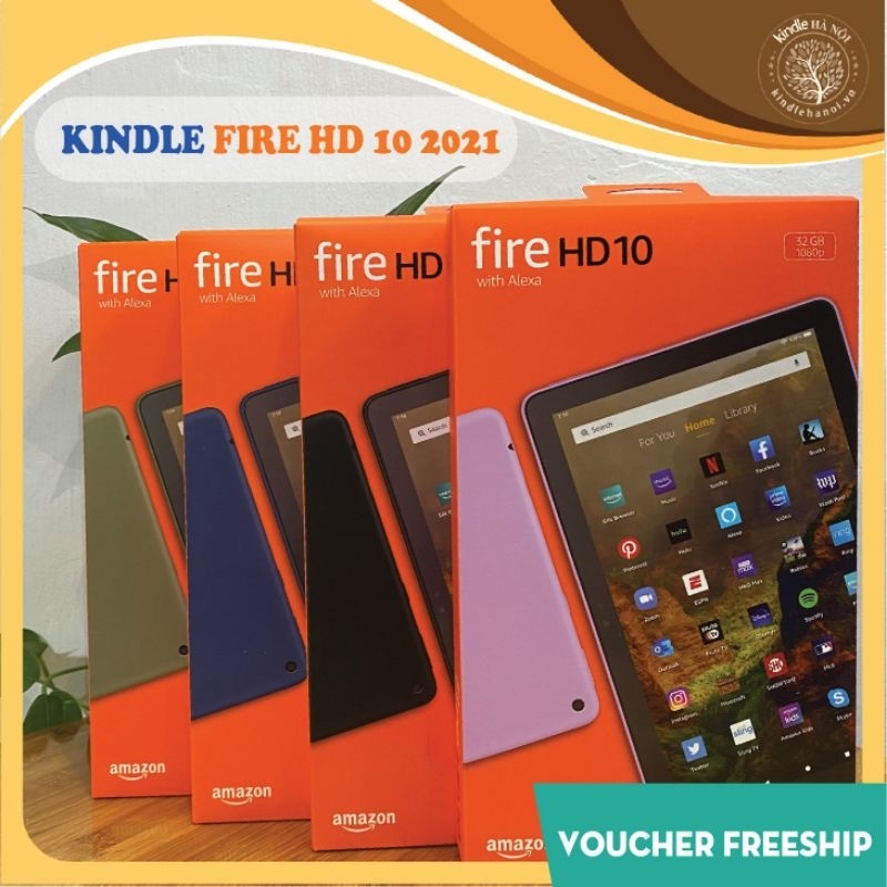 NEWSEAL 100% | Máy tính bảng Kindle Fire HD 10 11th 2021 chính hãng nhập khẩu USA, Japan