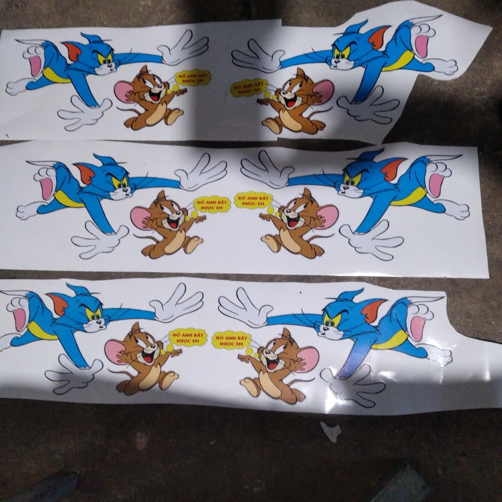 Cặp tem Tom và Jerry đố anh bắt được em dán trang trí xe tải. Tem decal Tom jerry. Tem stickers Tom và Jerry
