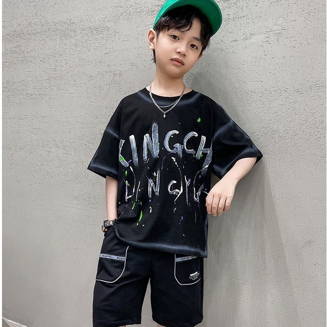 Set đồ bộ quần áo &quot;K.1.N.G&quot; 14-48kg cho bé trai 4-14 tuổi. Năng động, phong cách. Thoáng mát. B57