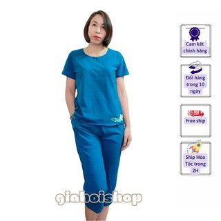 Bộ mặc nhà trung niên Gia Hồi quần lửng mẫu Cát Hoa có size 3XL