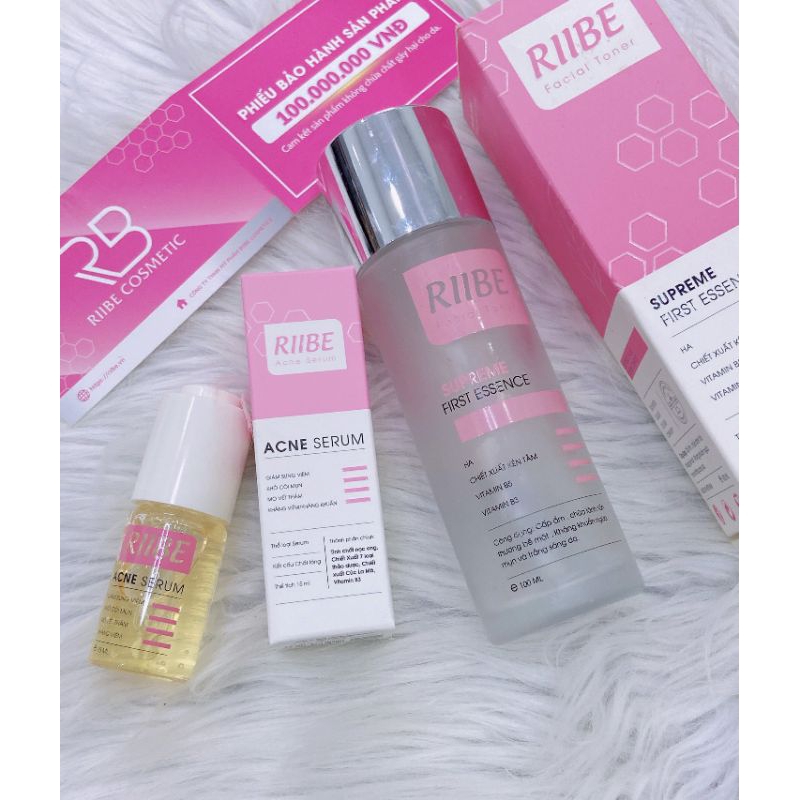 COMBO TONER & SERUM✨ tặng kèm 30ml sữa rửa mặt riibe