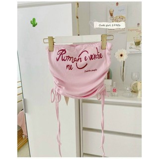 Áo ống croptop rút dây 2 bên eo