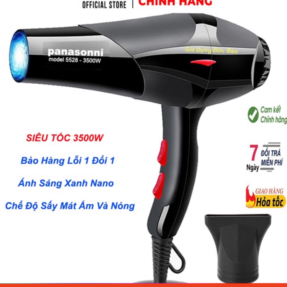 Máy Sấy Tóc 2 Chiều Nóng Lạnh Salon Công Suất Lớn 3500W Tặng Đầu Thổi (Bảo hành lỗi 1 đổi 1)