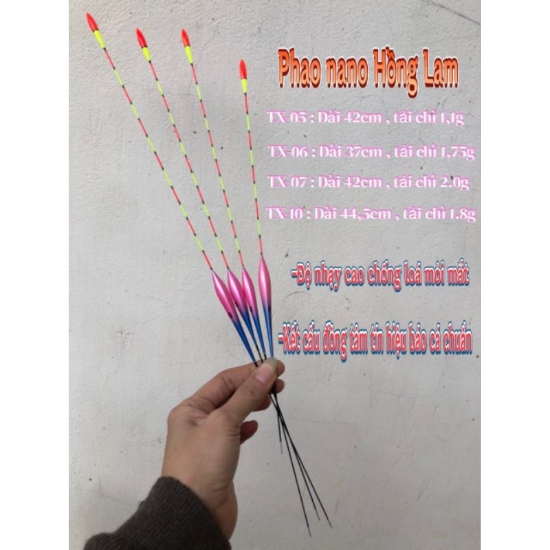 Phao câu đài Nano Hồng Lam tăm phao lớn siêu nhạy chống loá mắt, tín hiệu rõ, màu sắc đậm nét, độ nhạy ổn định