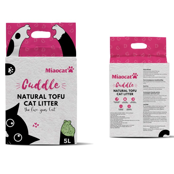 (NEW) Cát vệ sinh đậu nành Cuddle Tofu 5L các mùi hương cho mèo - MIAOCAT