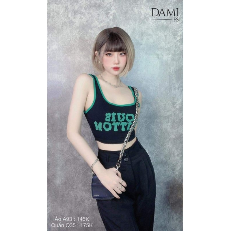 Áo 3 lỗ cổ cao sọc đen trắng from croptop gân tăm co giãn ôm body alohashop91