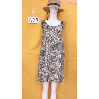 đầm voan họa tiết from suông (dưới size M). S629