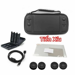 (Nintendo Switch Lite) kit 10 in 1 hãng Iplay :dán màn , túi đựng , 4 núm bọc nút , dây usb sạc nintendo switch lite