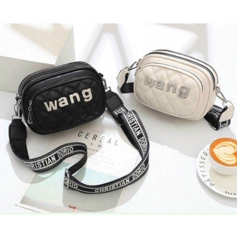 Túi WANG Nữ Đeo Cheo, Túi Nữ Trần Trám Dây Bản To A.T