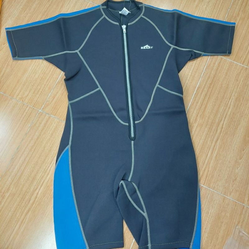 Đồ bơi giữ nhiệt cho nam/nữ dày 2mm mẫu Sbart 1106 nữ, 1105 nam, đen phối xanh dương, xanh ngọc.