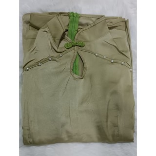 Set lam lụa đi chùa - nút sò đính ngọc
