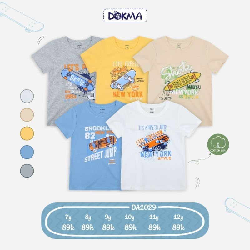 Áo cộc tay cổ tròn Dokma 7-12Y mã DA1029