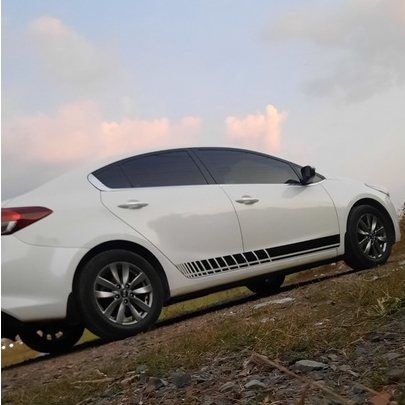 Tem dán sườn xe ô tô phong cách thể thao ms002