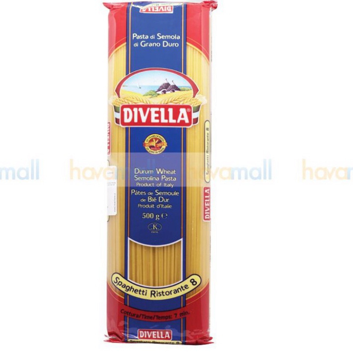 Mì Ý số 8 Divella sợi tròn làm Spaghetti  - (bịch 500g)