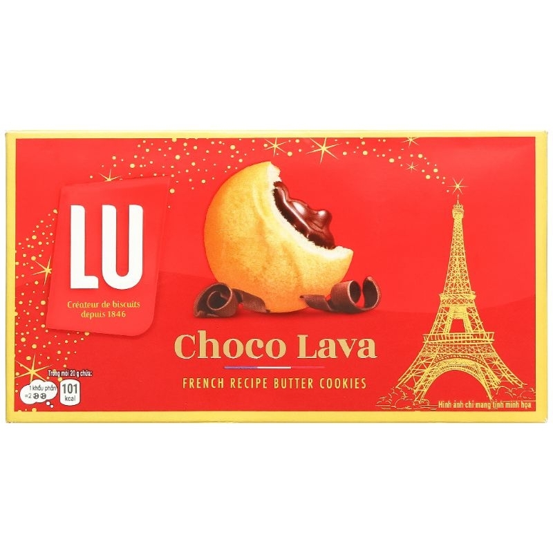Bánh quy bơ LU nhân socola chảy sánh mịn hộp 120g