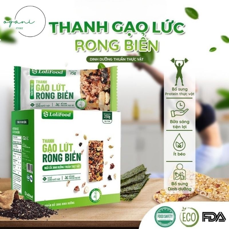 500g THANH GẠO LỨT RONG BIỂN GRANOLA Lolifood - SIÊU HẠT, KHÔNG ĐƯỜNG - ĂN KIÊNG - ĂN CHAY - TÂP THỂ THAO, TẬP GYM